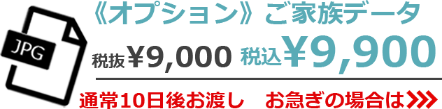 《オプション》ご家族データ 税抜¥6,000 税込¥6,600　通常10日後お渡し　お急ぎの場合は>>>